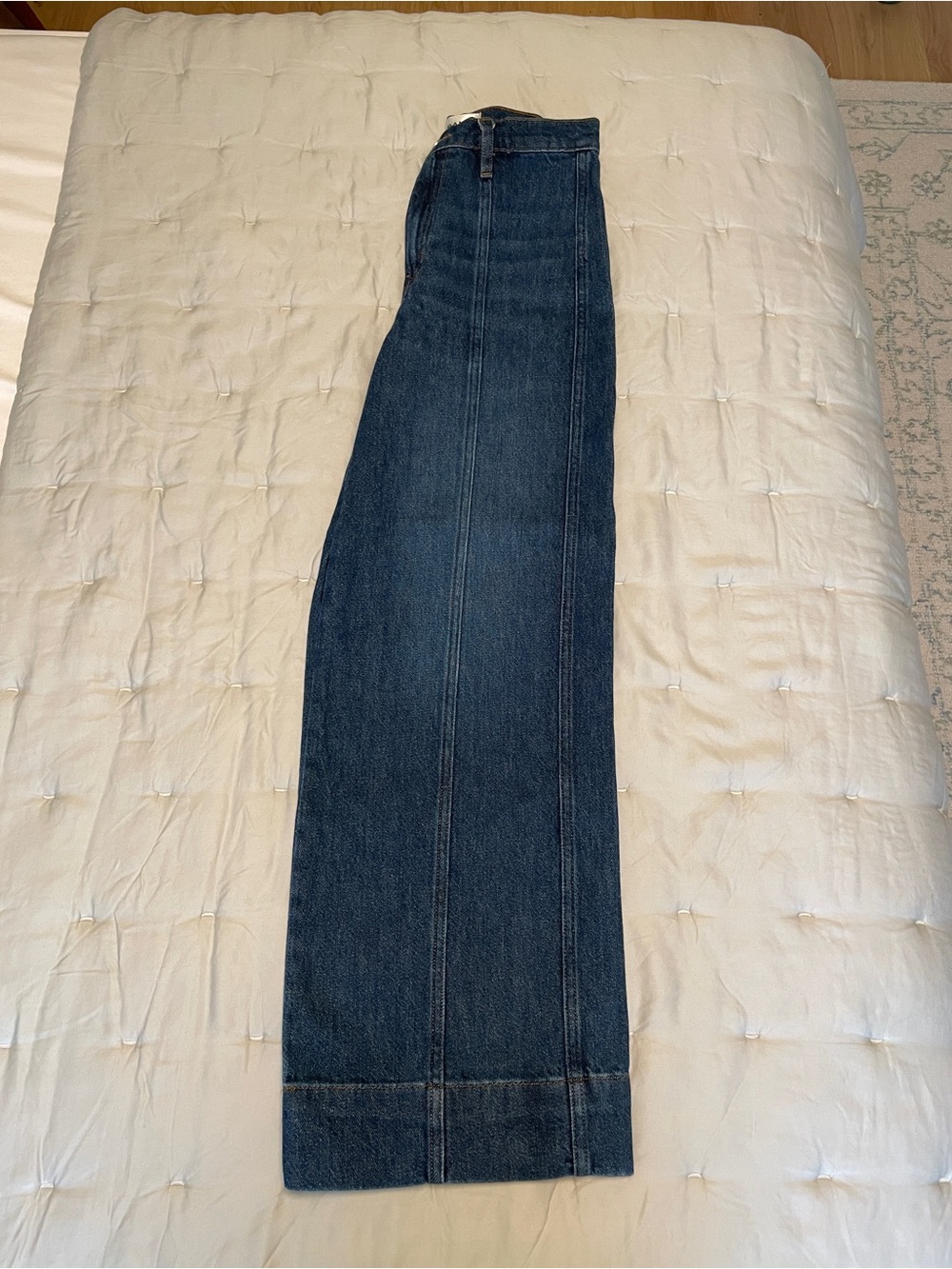 Frame Denim Seamed High-Rise Wide Leg Jeans - Picture 3 of 9